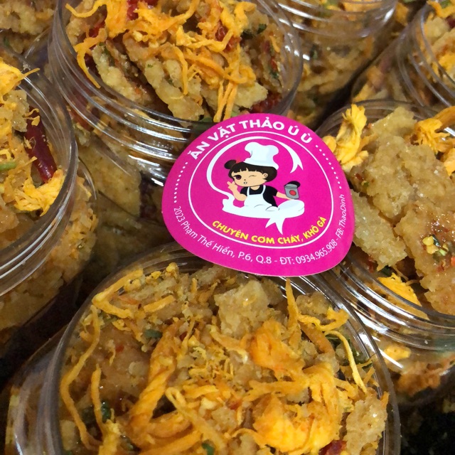 1kg cơm cháy lắc khô gà+10 gói cơm lẻ