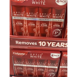 Set 4 kem đánh trắng răng colgate optic white renewal 116g của mỹ