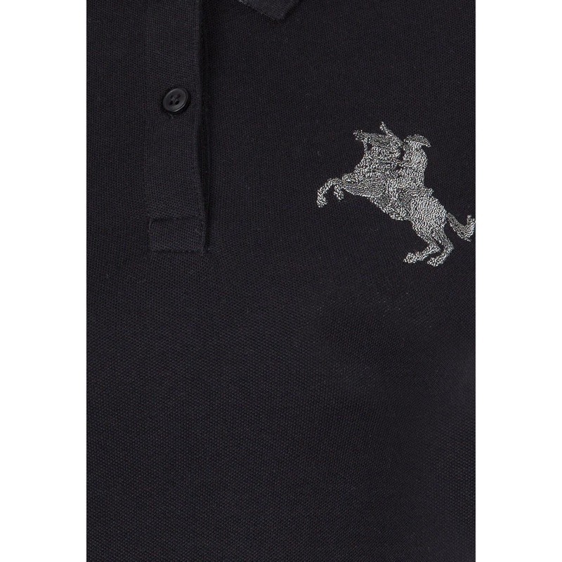 Áo Thun Nữ Ngắn Tay Cổ Tròn Giordano Polo Màu Đen Logo Napoleon size S
