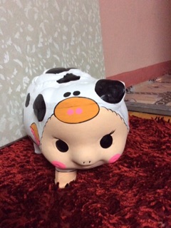 Heo đất handmade bò tai đen XL