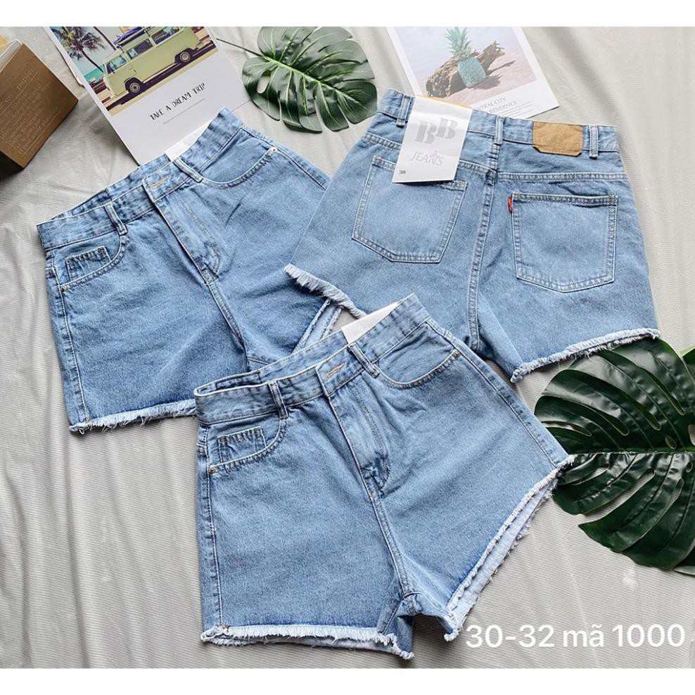 Quần short jean nữ màu xanh nhạt từ size 40kg size đại 75kg mẫu trơn quần short lưng cao hàng VNXK - 2KJean ་