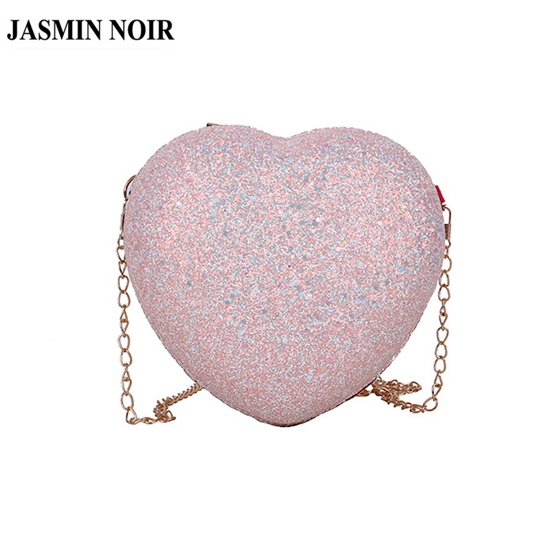 Túi đeo chéo JASMIN NOIR đính kim sa phối dây xích thời trang cho nữ