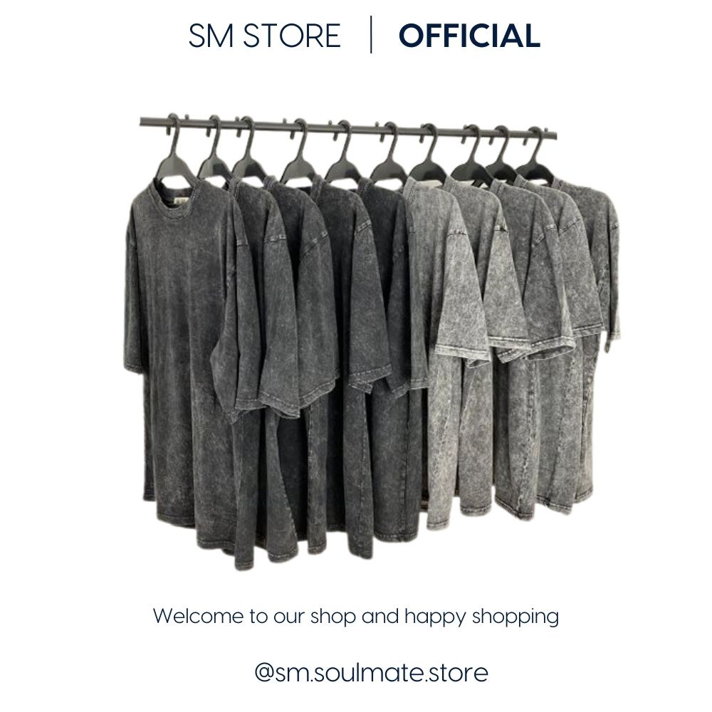 Áo thun trơn cổ tròn unisex nam nữ form oversize chất liệu cotton Soulmate Store – SMAT.02