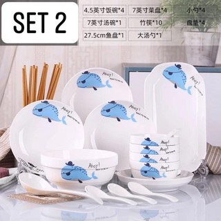 Sét 29 chi tiết bát đĩa hoạt hình