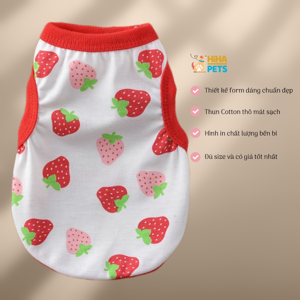 Áo Thun Ba Lỗ Cho Cún Mèo Dễ Thương Quần Áo Thú Cưng Mùa Hè Mát Mẻ Hihapet.