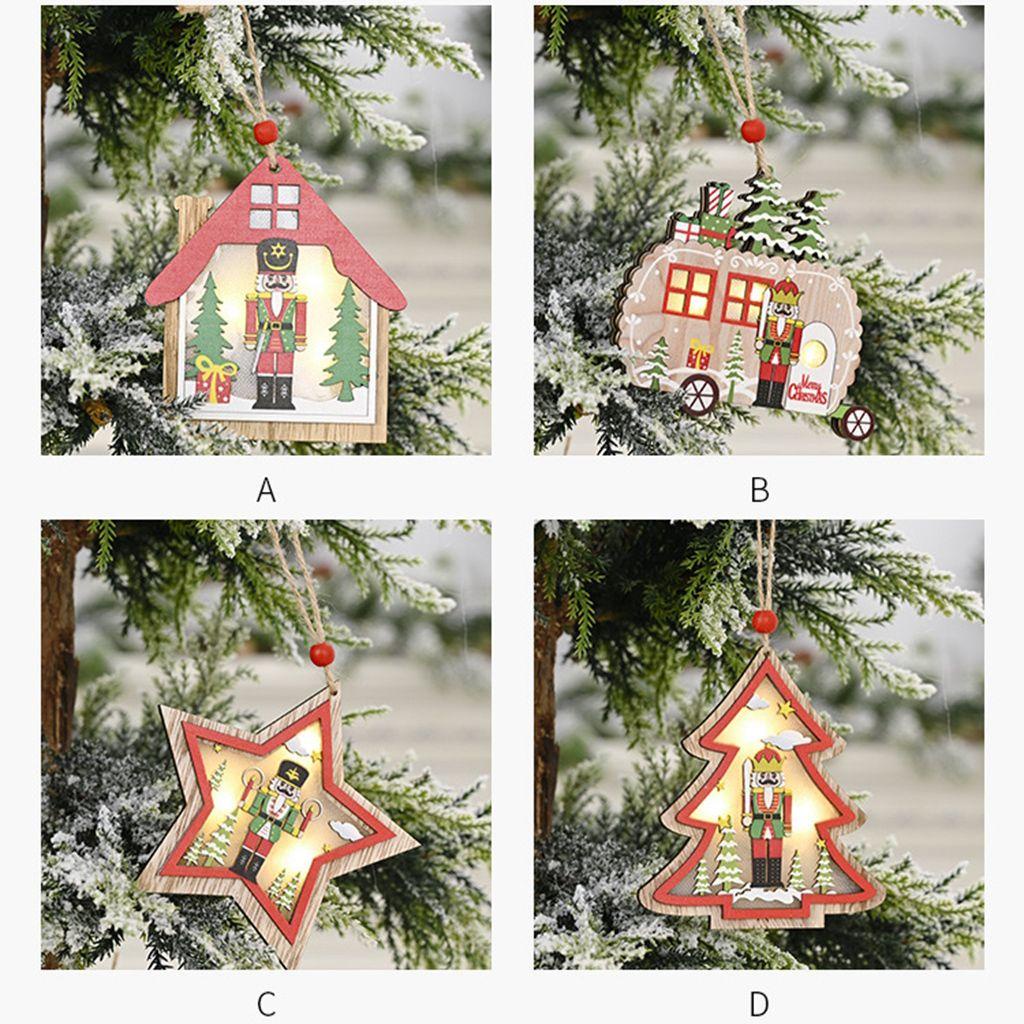 YIYU Phụ Kiện Treo Trang Trí Cây Thông Giáng Sinh Năm Mới Bằng Gỗ