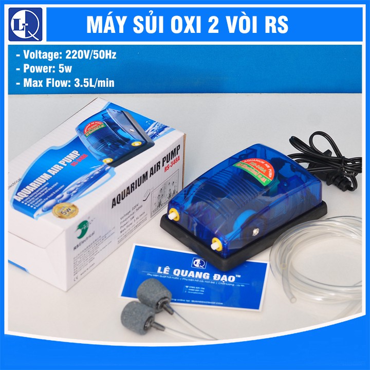 Máy sủi oxi 2 vòi (tặng 2m dây sủi và 2 quả sủi)
