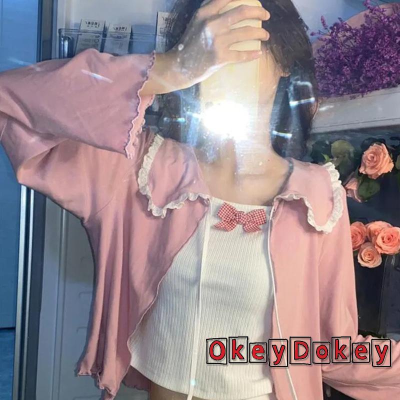 OKDK-Women Vest Plaid Bow Decoration Lace Camisole Knitted Bottoming Shirt Sleeveless Tops
