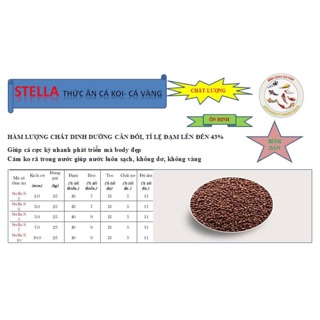 Cám stella -thức ăn giàu dinh dưỡng cho cá koi - cá vàng - 10kg
