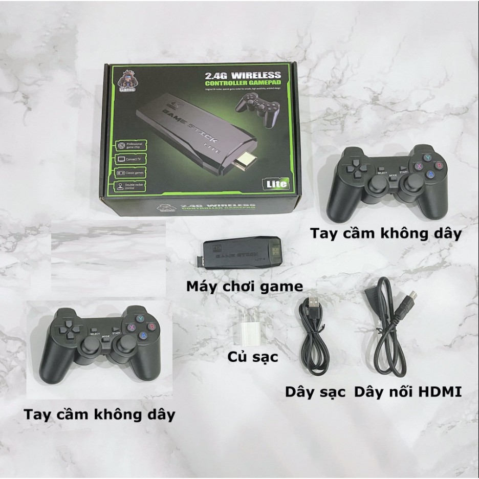Máy Chơi Game 4 Nút Không Dây- Máy Chơi Game Không Dây Cổng HDMI 4K, Có Sẵn 3500 Game, Hỗ Trợ Tải Game Dạng CPS/ FC/ GBA | BigBuy360 - bigbuy360.vn