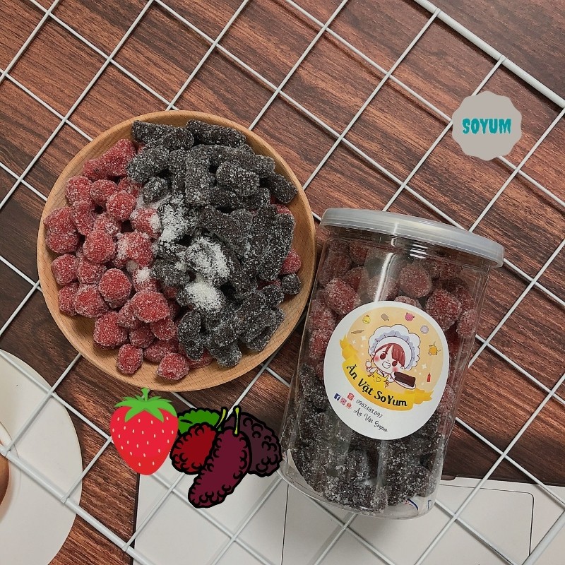 Kẹo dâu tằm mix 2 vị 450g đồ ăn vặt Soyum vừa ngon vừa rẻ