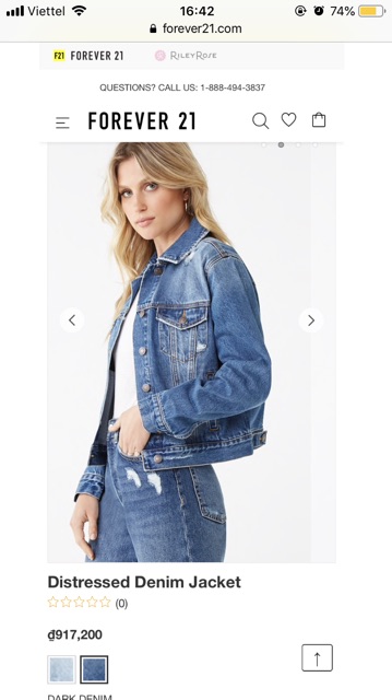 SALE!!! Áo khoác jeans Denim Forever21 size s