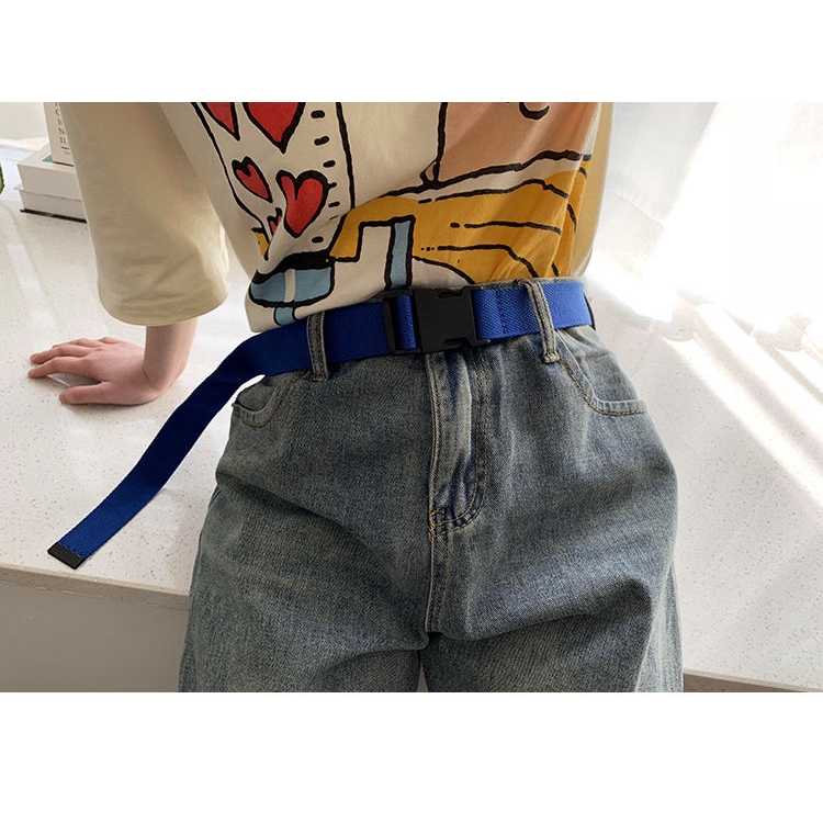 Thắt lưng vải canvas màu sắc đơn giản phong cách hip hop thời trang