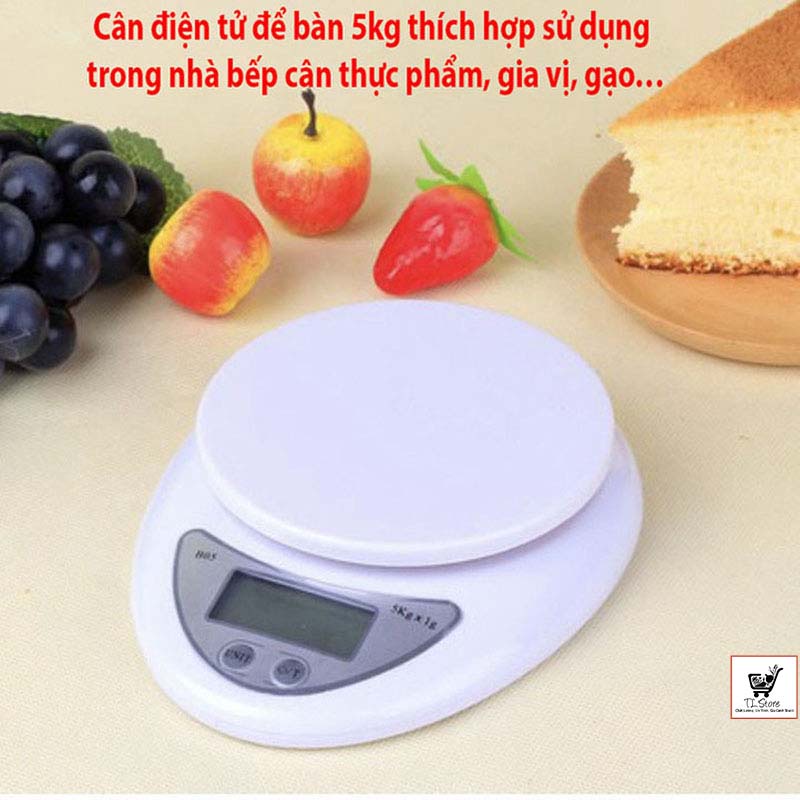 Cân Tiểu Ly 5 Kg Electronic Kitchen Scale – cân thực phẩm gia vị nhà bếp tiện dụng (Cân Tiểu Ly)