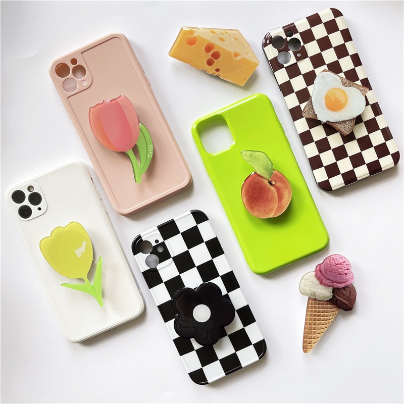 Giá đỡ dán ốp điện thoại popsocket mika acrylic M113125 họa tiết hoa bánh trà chiều chill chill