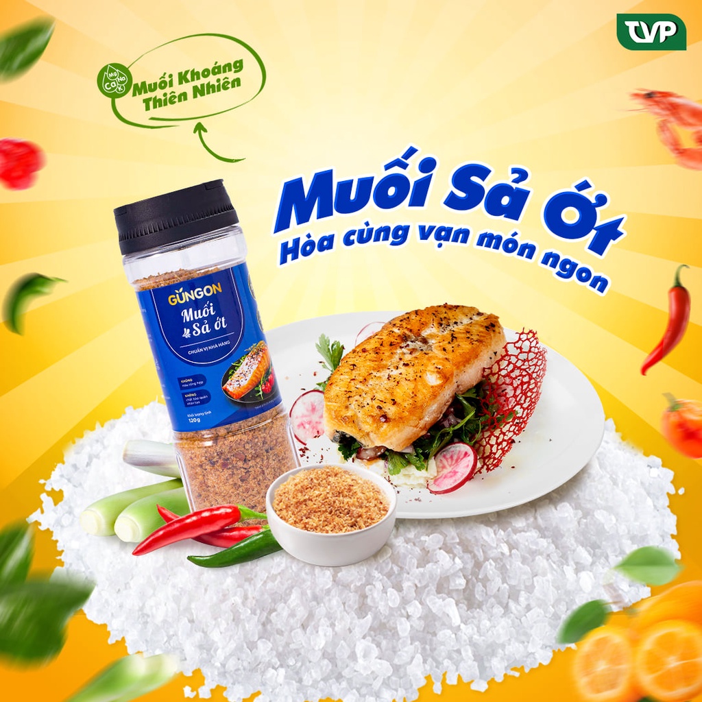 Muối chấm GUNGON muối tôm habanero/ muối ớt habanero/ muối tiêu kim quất/ muối tiêu lá chanh/ muối sả ớt 120gram
