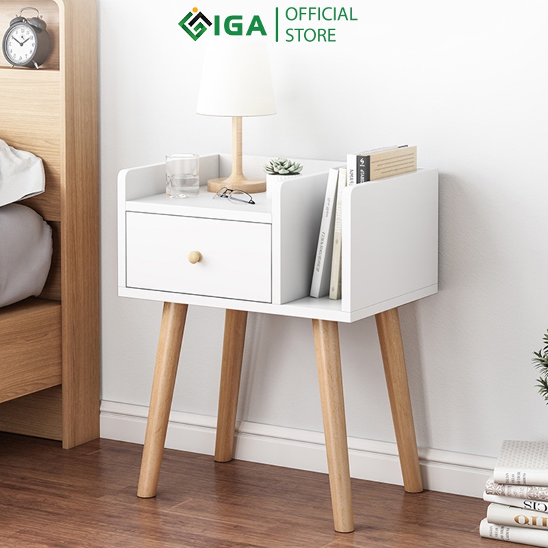 Tủ đầu giường IGA tab đầu giường phong cách Nordic GP175