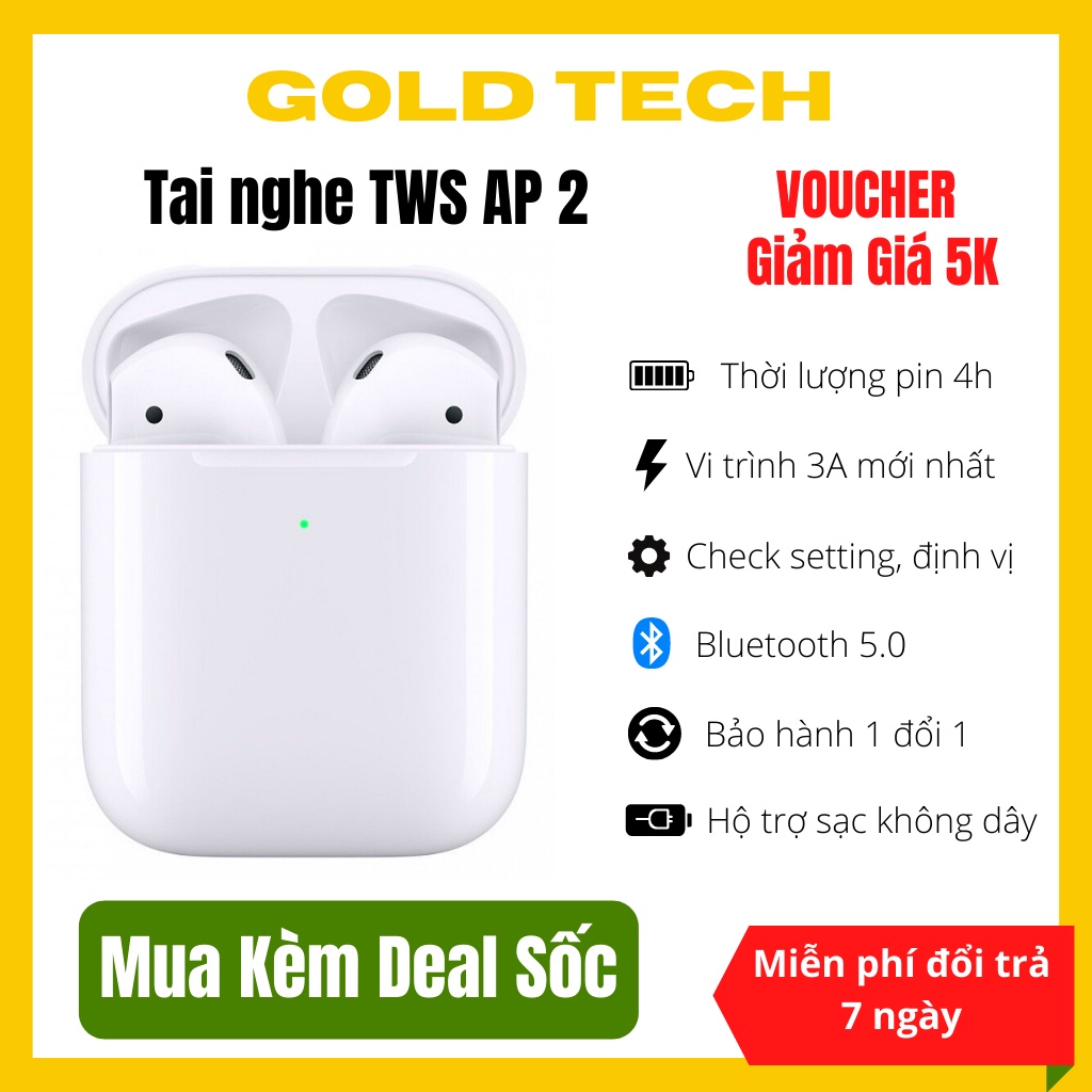 Tai Nghe A.P 2 Cao Cấp Định Vị Đổi Tên Bản Full Chức Năng Cho IOS và Android Bảo Hành 03 Tháng