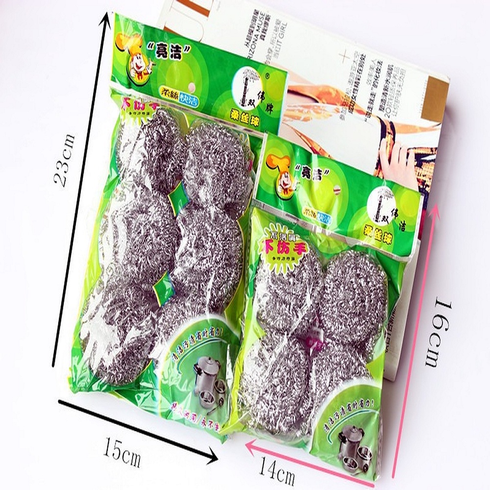 Bộ 6 Miếng Chà Nồi Bằng Thép Không Gỉ Kèm Miếng Chà Nồi