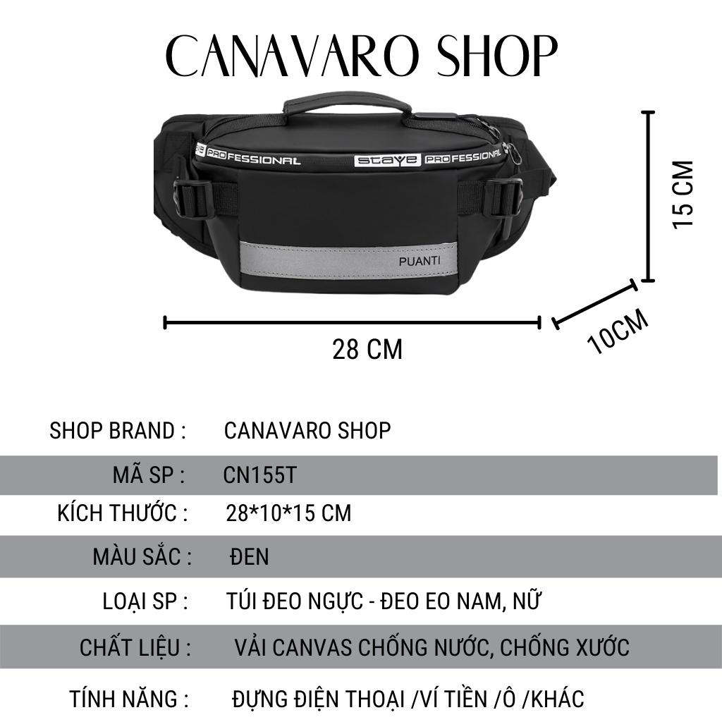 Túi đeo chéo nam,túi bao tử mini vải Canvas phong cách Streetwear đường phố CANAVARO SHOP CN155T