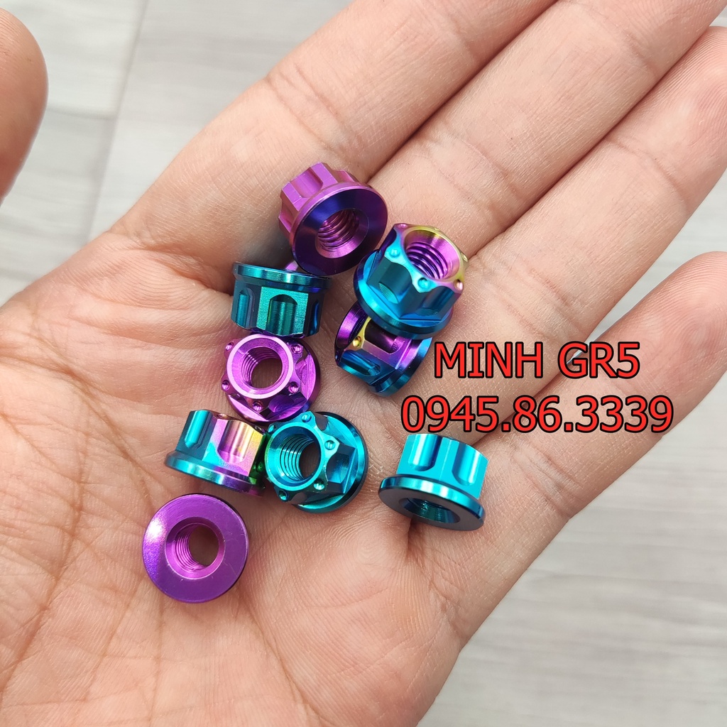 Tán tròn Titan Gr5 6li 8ly 10 li 12 ly 14li lắp phuộc, đĩa tải xích, tăng sên
