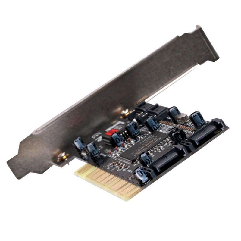 Thẻ Mở Rộng Pci 4 Cổng Sata Add Với Chip Sil 3114 Cho Máy Tính / Laptop 2.3