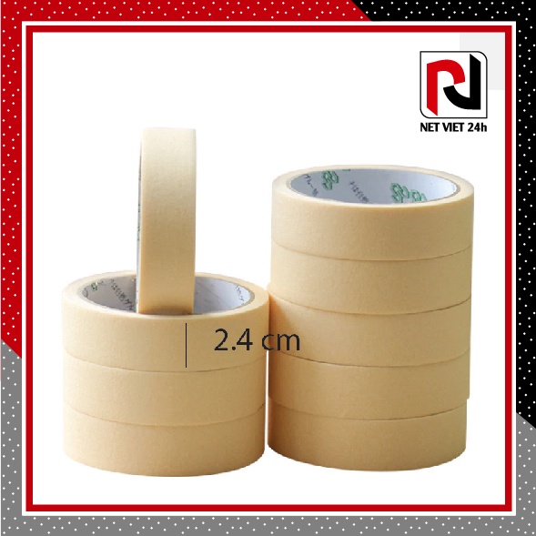 [DÀI 20 mét, 12 CUỘN] Băng Keo Giấy Nhăn 1.2cm / 2.4cm