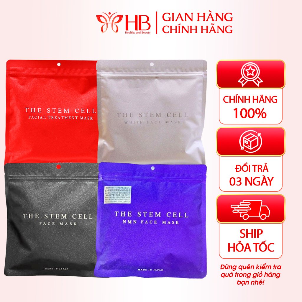 Mặt nạ tế bào gốc The Stem Cell Face Mask cao cấp Nhật Bản túi gồm 30 miếng