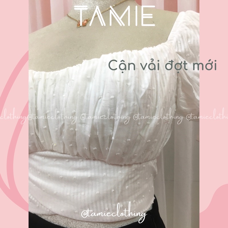 Áo Croptop XÔ BI TRẮNG NƠ LƯNG TAMIEclothing