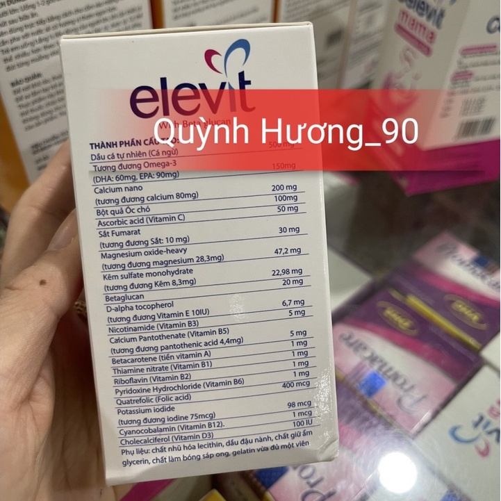 Viên uống ELEVIT With Beta glucan lọ 30 viên bổ sung dưỡng chất thiết yếu cho bà bầu