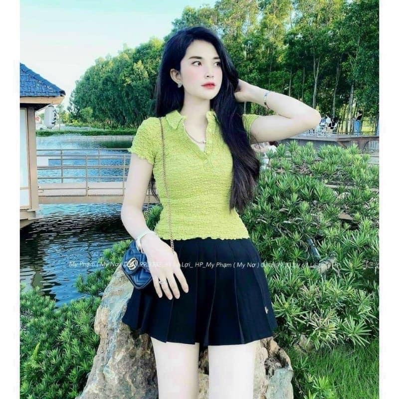 Áo Xốp Nhăn Khuy Cúc Cổ Bẻ | BigBuy360 - bigbuy360.vn