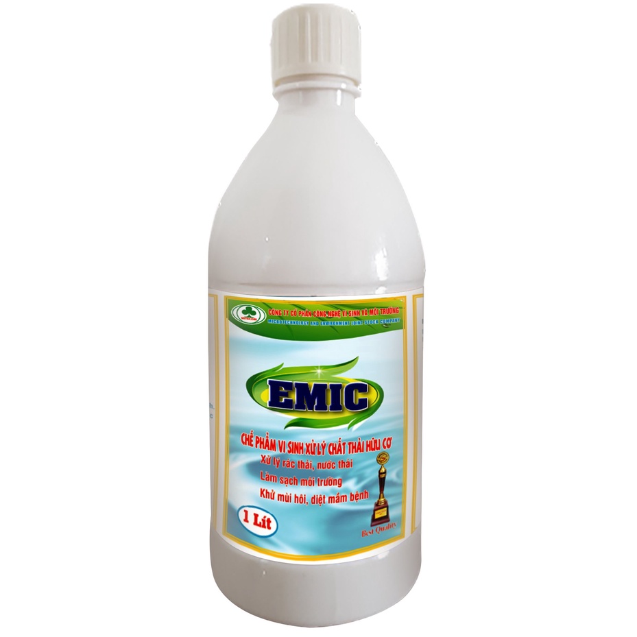 COMBO CHẾ PHẨM MEN VI SINH EM-EMIC GỐC  1L + MẬT RỈ ĐƯỜNG SFARM 1L - Ủ phân xử lí chất thải, ủ phân bón, phân chuồng