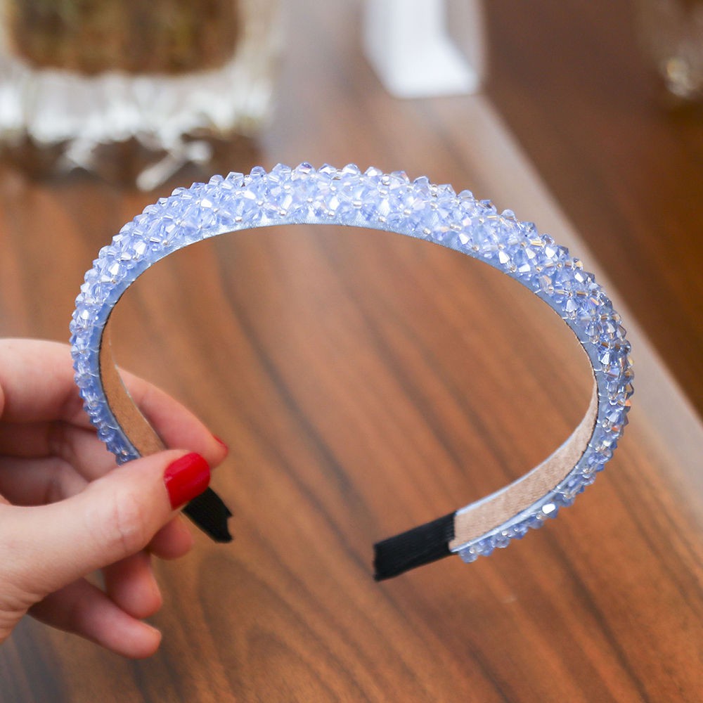 Băng đô cài tóc đính đá nhiều màu tùy chọn cho nữ