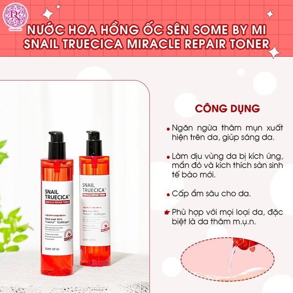 Nước hoa hồng ốc sên Some By Mi Snail Truecica Miracel Repair Toner 135ml