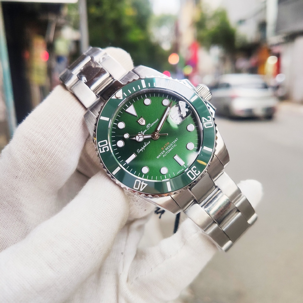 Đồng hồ nam Olym Pianus Submariner OP899832AGS-XL - Mặt xanh lá mạnh mẽ với kính sapphire