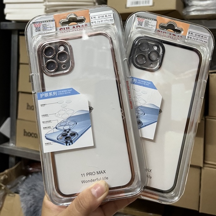 BẢO VỆ CAMERA PHỦ KÍNH ốp lưng sulada lưng nhám cứng viền vuông màu Ip 11 12 13 PRO / MAX _ HÀNG CHÍNH HÃNG
