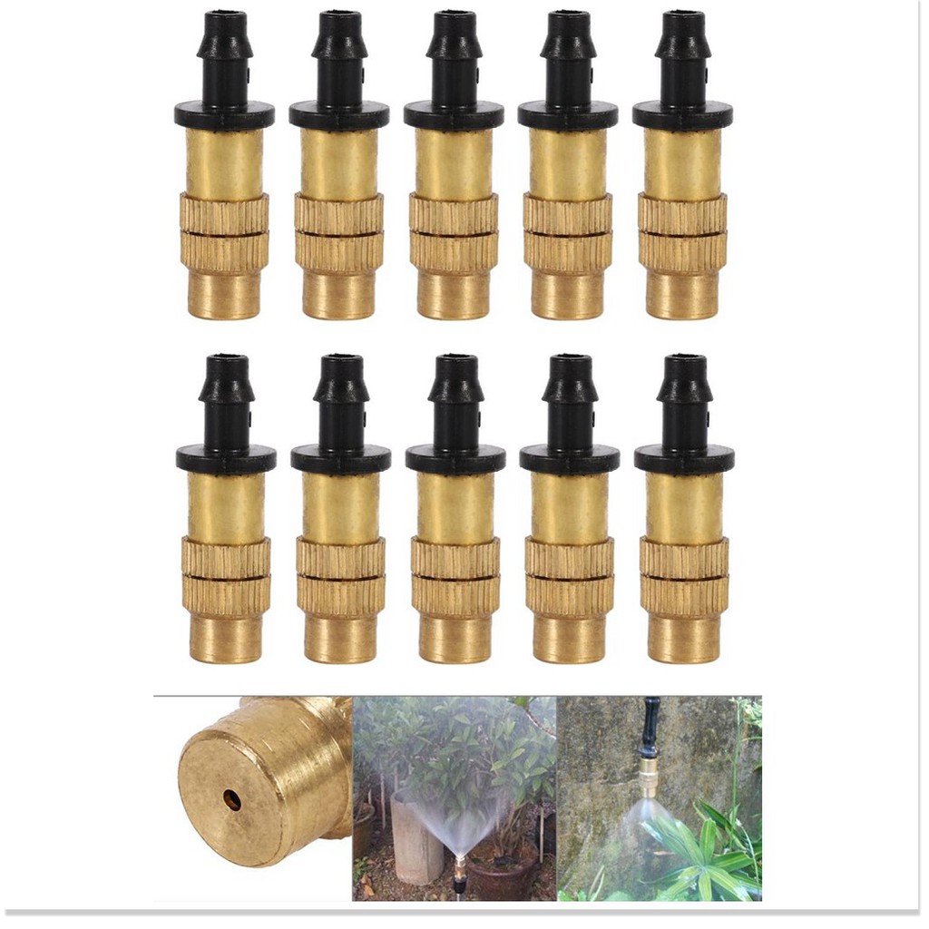 Bộ 10 bec phun sương bằng đồng tưới cây, tưới lan, làm mát không khí