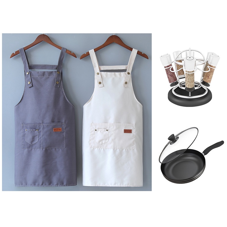 Tạp Dề Dây Đeo Vai Vải Canvas In logo Cố Định Cửa Hàng Quán Cà Phê / Nhà Hàng