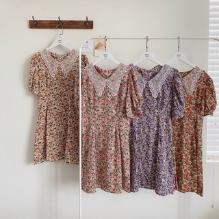 VÁY HOA NHÍ LỤA HÀN VINTAGE HÀN QUỐC
