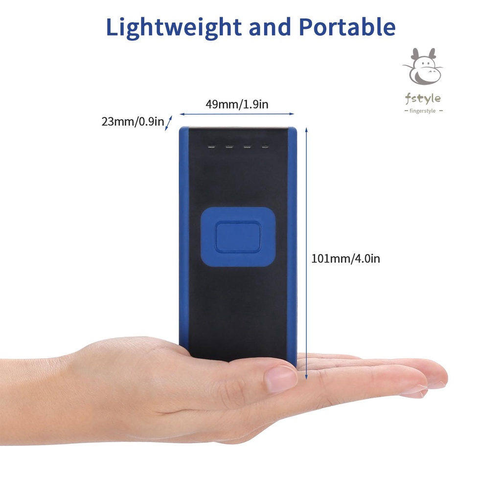 👍Máy quét mã vạch cầm tay 1D 2D QR mini 3 trong 1 không dây BT & 2.4g cho máy tính laptop