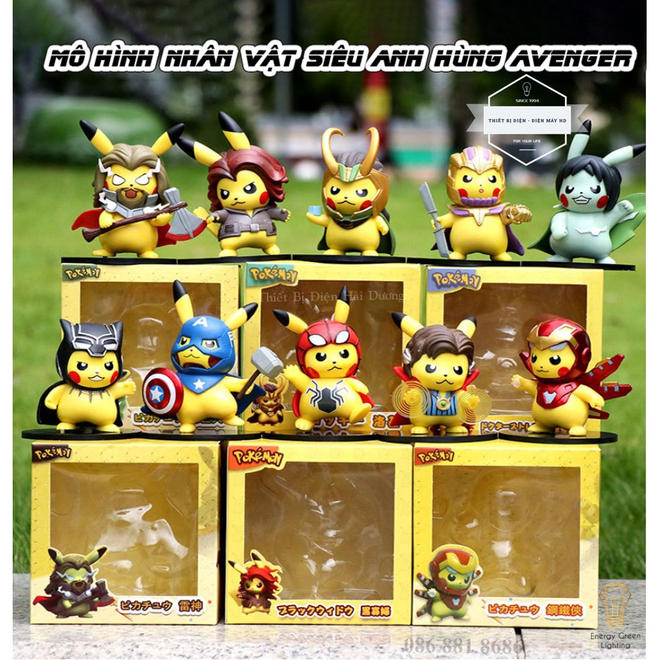 Đồ Chơi Mô Hình Pikachu Cosplay Nhiều Nhân Vật Siêu Anh Hùng - Siêu Đẹp - Siêu Dễ Thương - Trang Trí Bàn Làm Việc