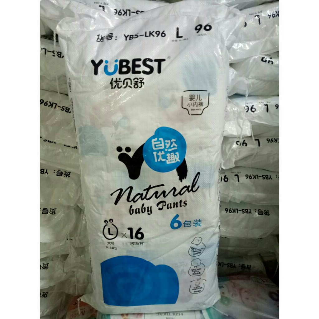 Bỉm Yubest Natura/ Yubest Angle dán/ quần nội địa S132/M108/L96/XL84/XXL72/S90