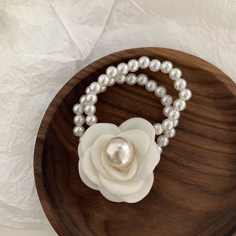 Kẹp Tóc Mái Dạng Ngắn Màu Kem Hoa Hồng Pháp Chất Lượng Cao Cho Nữ