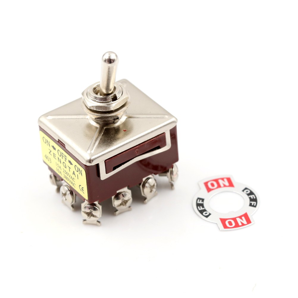 Công Tắc On / Off 3 Vị Trí 12 Pin On-Off-On 10a / 380vac 15a / 250vac