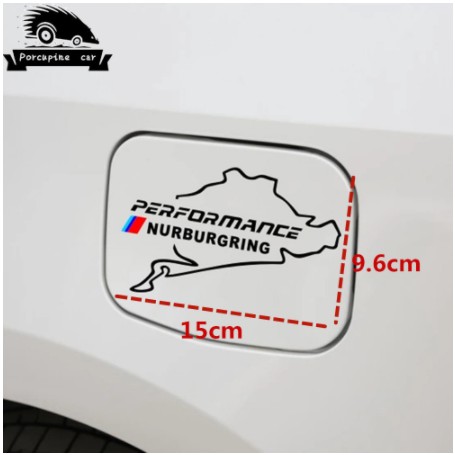 Sticker BMW chữ Performance Nurburgring miếng dán Decal Nắp Bình Xăng Xe Hơi ô tô Bmw 1 3 5 7 Series X3 X5 X6