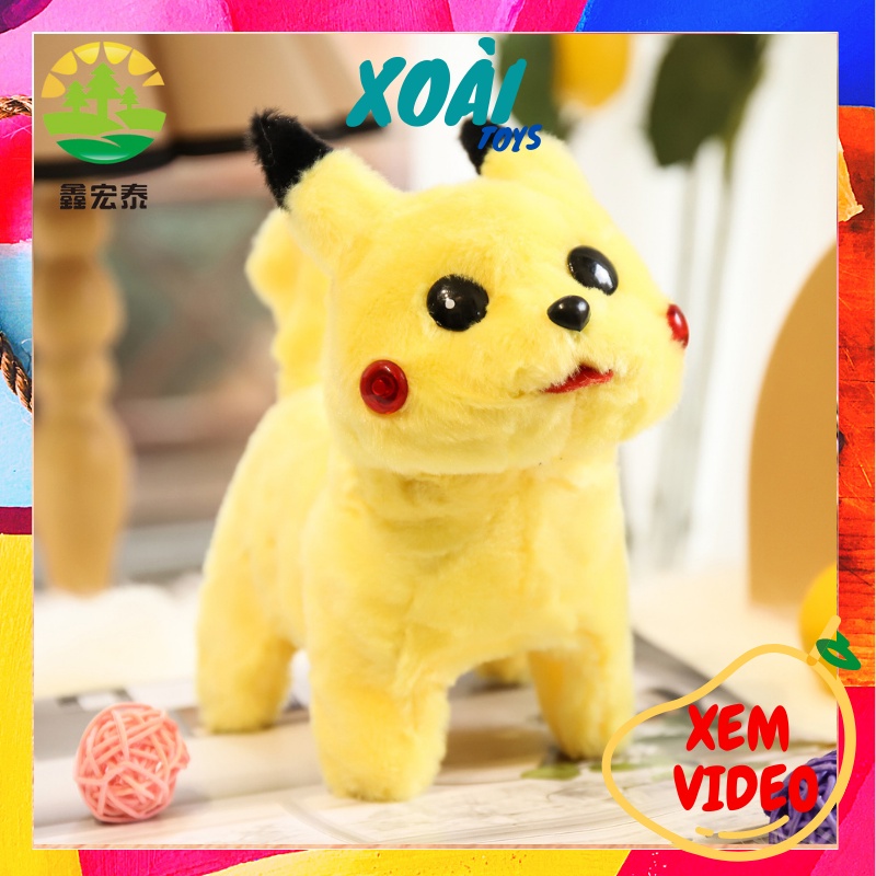 Pikachu, Thú nhồi bông, Chó bông biết đi biết sủa, Đồ chơi chó bông cực đáng yêu cho bé