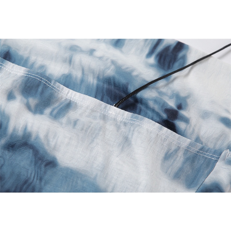 Đầm Hai Dây Nhuộm Màu Tie-dye Eo Cao Cho Nữ