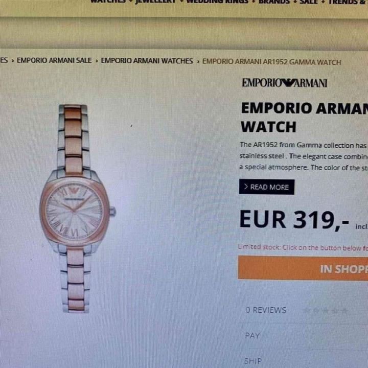 Gm store- Đồng hồ nữ Emporio Armani dây kim loại 2 màu