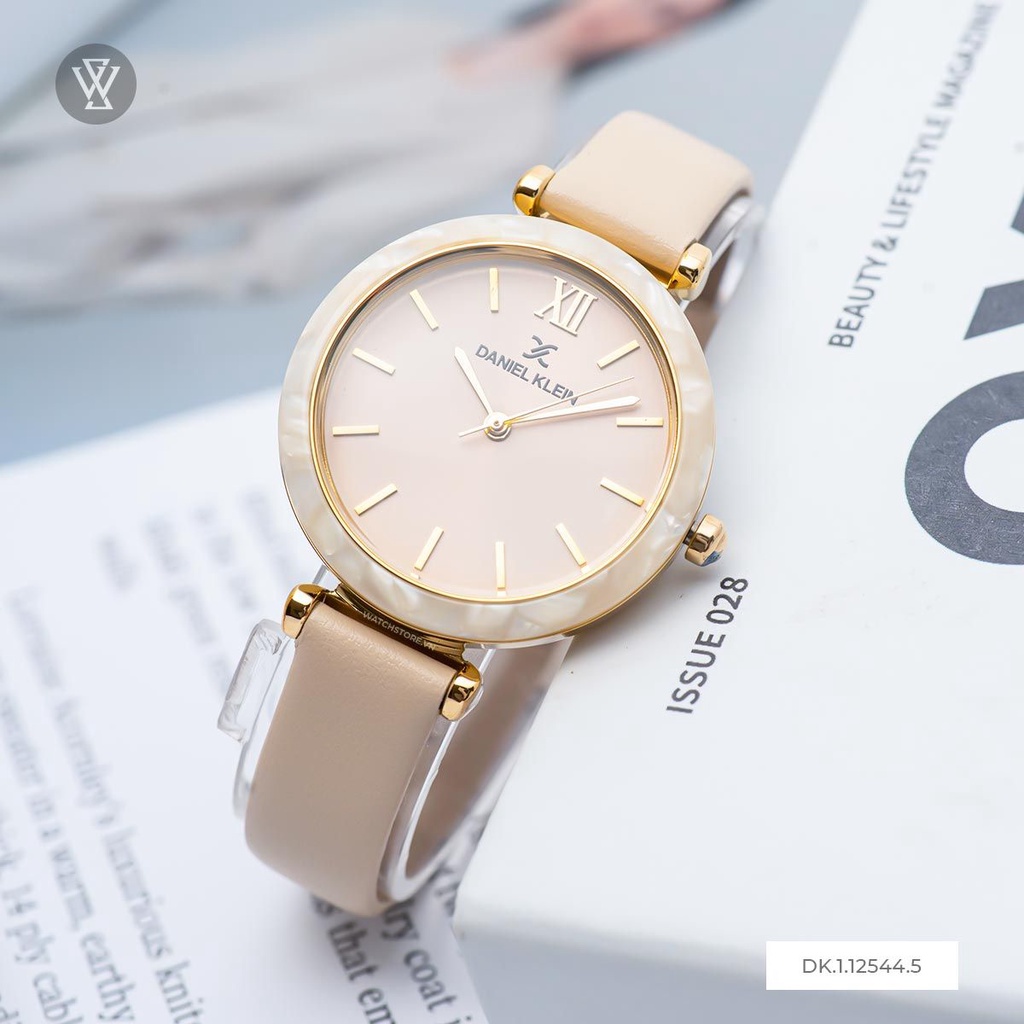 Đồng Hồ Quartz Nữ Daniel Klein Premium Ladies WATCHSTORE DK.1.12544.5 Mặt Kính Khoáng 36mm, Dây Da, Vỏ Thép Không Gỉ