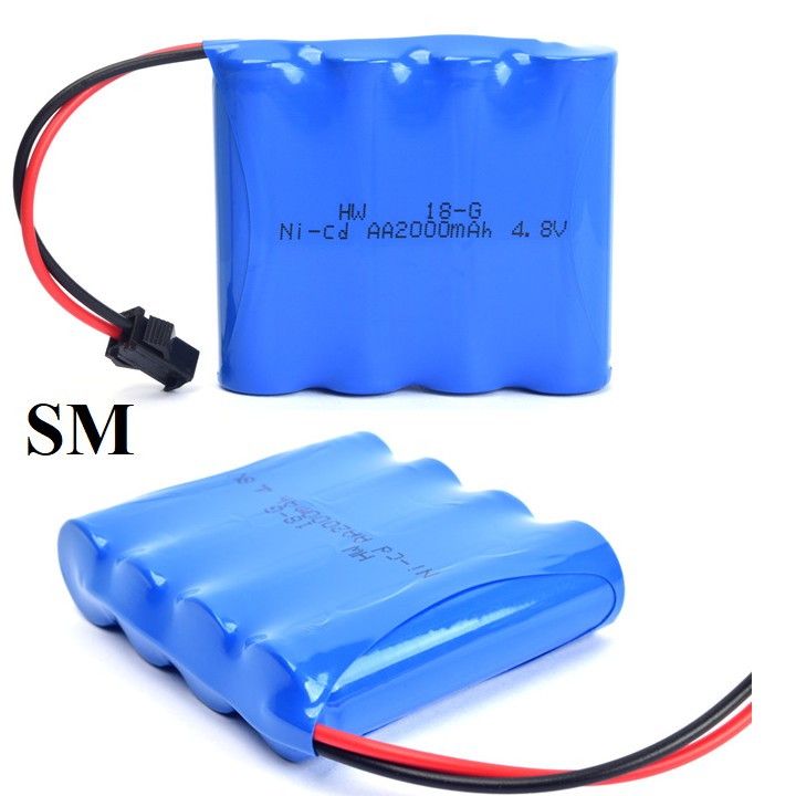 Pin xe mô hình 4.8v 2000mah cổng nối SM